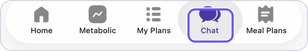 The Chat tab in the bottom bar