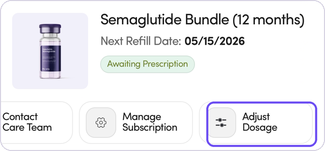 The Adjust Dosage button on Treatment Details